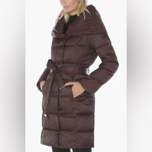 NWT Tahari Womens Margot Quilted Mid Length Down Fill Winter Puffer... medium